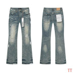 Men's Purple Vintage Distressed Stretch Denim Jeans Size:30-38 (41)