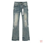 Men's Purple Vintage Distressed Stretch Denim Jeans Size:30-38 (41)