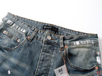 Men's Purple Vintage Distressed Stretch Denim Jeans Size:30-38 (41)