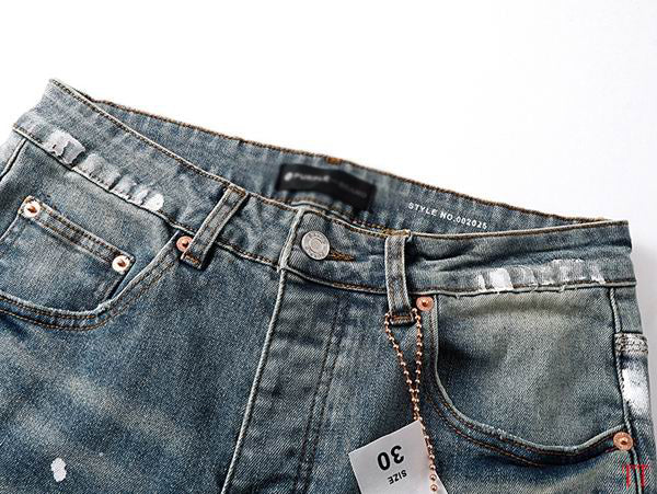 Men's Purple Vintage Distressed Stretch Denim Jeans Size:30-38 (41)