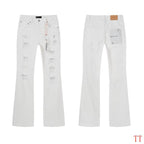 Men's Purple Vintage Distressed Stretch Denim Jeans Size:30-38 (40)
