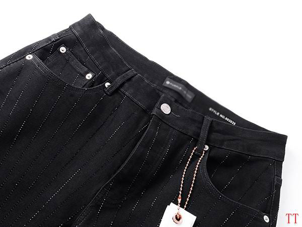 Men's Purple Vintage Distressed Stretch Denim Jeans Size:30-38 (39)
