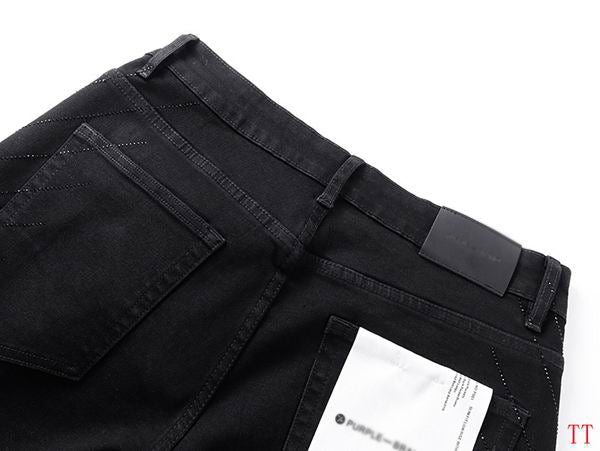Men's Purple Vintage Distressed Stretch Denim Jeans Size:30-38 (39)