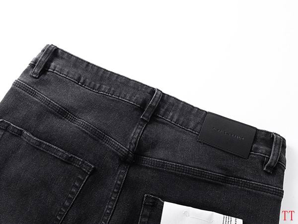 Men's Purple Vintage Distressed Stretch Denim Jeans Size:30-38 (38)