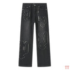 Men's Purple Vintage Distressed Stretch Denim Jeans Size:30-38 (36)