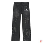 Men's Purple Vintage Distressed Stretch Denim Jeans Size:30-38 (36)