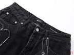 Men's Purple Vintage Distressed Stretch Denim Jeans Size:30-38 (36)