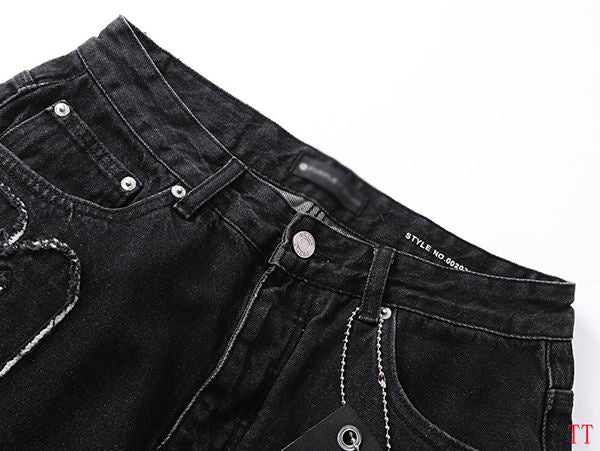Men's Purple Vintage Distressed Stretch Denim Jeans Size:30-38 (36)