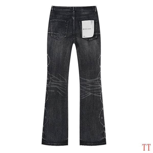 Men's Purple Vintage Distressed Stretch Denim Jeans Size:30-38 (35)