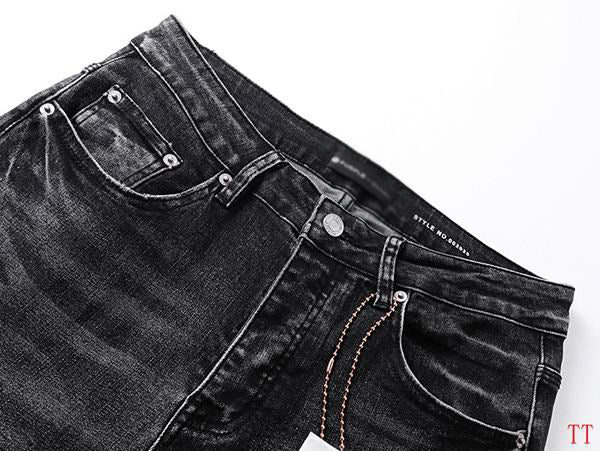 Men's Purple Vintage Distressed Stretch Denim Jeans Size:30-38 (35)