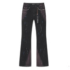 Men's Purple Vintage Distressed Stretch Denim Jeans Size:30-38 (34)