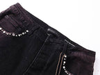 Men's Purple Vintage Distressed Stretch Denim Jeans Size:30-38 (34)