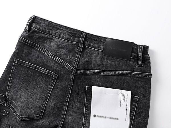 Men's Purple Vintage Distressed Stretch Denim Jeans Size:30-38 (33)
