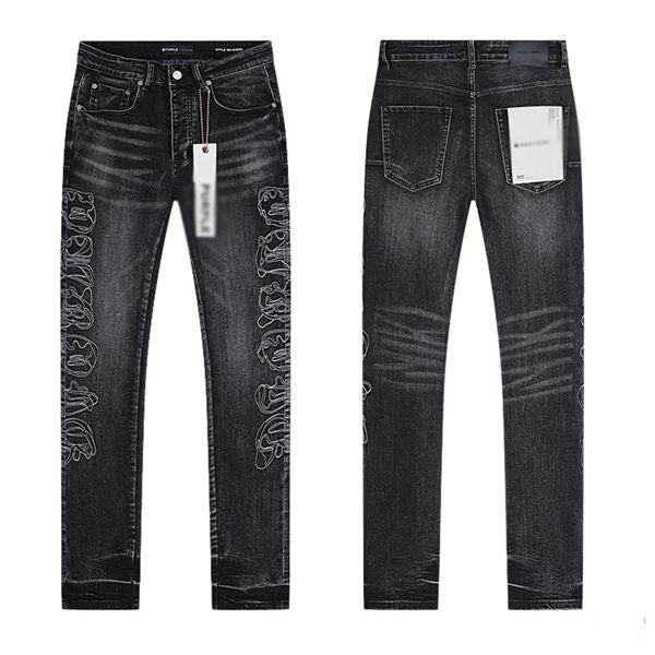 Men's Purple Vintage Distressed Stretch Denim Jeans Size:30-38 (31)