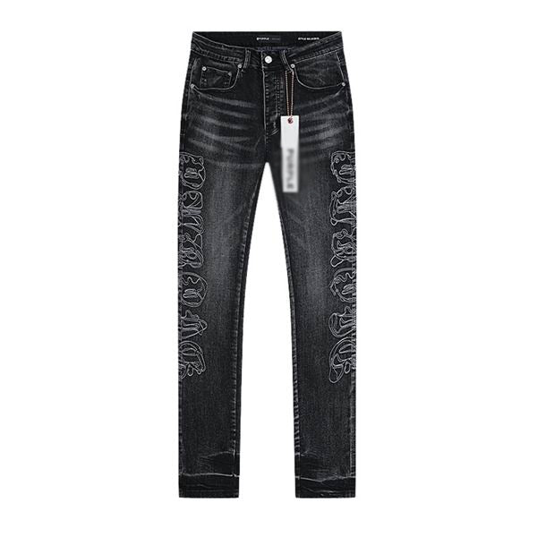 Men's Purple Vintage Distressed Stretch Denim Jeans Size:30-38 (31)