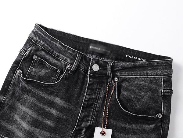 Men's Purple Vintage Distressed Stretch Denim Jeans Size:30-38 (31)