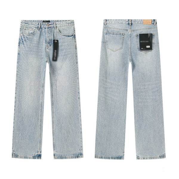 Men's Purple Vintage Distressed Stretch Denim Jeans Size:30-38 (30)