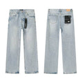 Men's Purple Vintage Distressed Stretch Denim Jeans Size:30-38 (30)