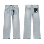 Men's Purple Vintage Distressed Stretch Denim Jeans Size:30-38 (30)