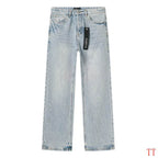 Men's Purple Vintage Distressed Stretch Denim Jeans Size:30-38 (30)
