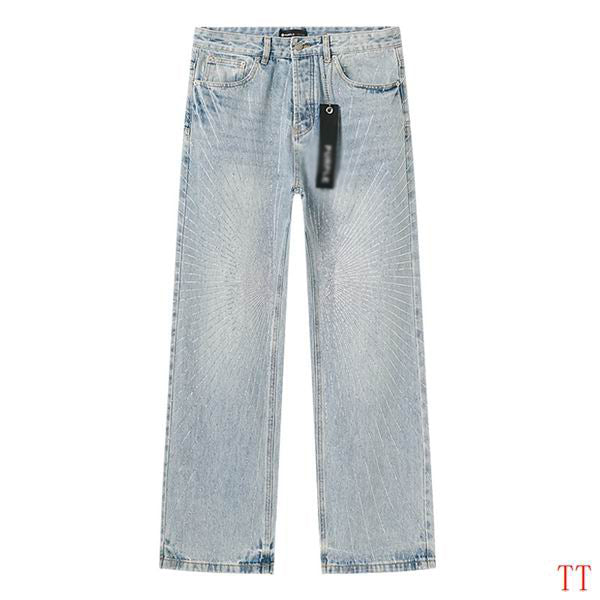 Men's Purple Vintage Distressed Stretch Denim Jeans Size:30-38 (30)