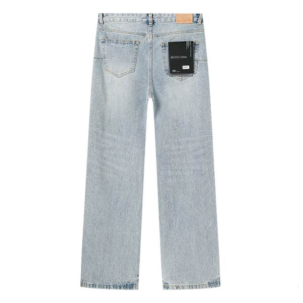 Men's Purple Vintage Distressed Stretch Denim Jeans Size:30-38 (30)