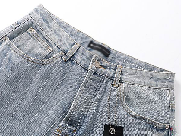 Men's Purple Vintage Distressed Stretch Denim Jeans Size:30-38 (30)