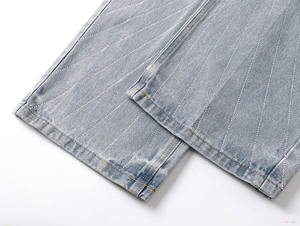 Men's Purple Vintage Distressed Stretch Denim Jeans Size:30-38 (30)