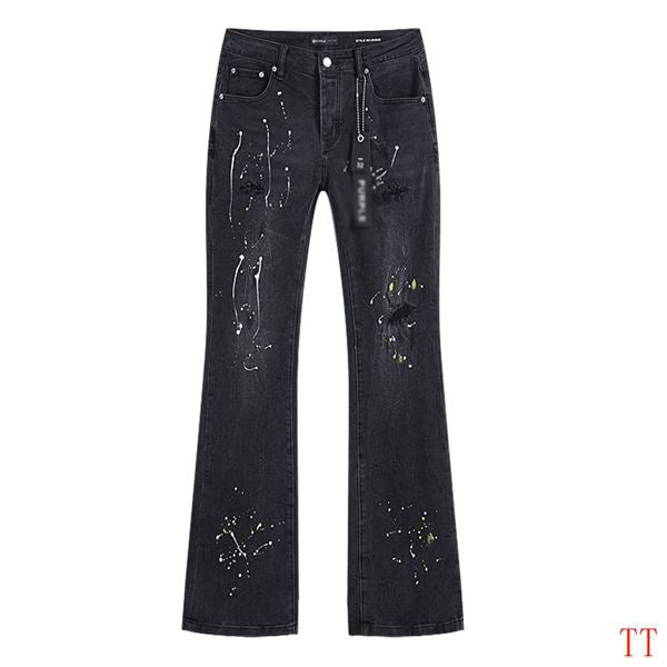 Men's Purple Vintage Distressed Stretch Denim Jeans Size:30-38 (29)