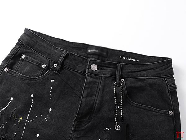 Men's Purple Vintage Distressed Stretch Denim Jeans Size:30-38 (29)