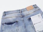 Men's Purple Vintage Distressed Stretch Denim Jeans Size:30-38 (27)