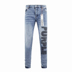 Men's Purple Vintage Distressed Stretch Denim Jeans Size:30-38 (27)