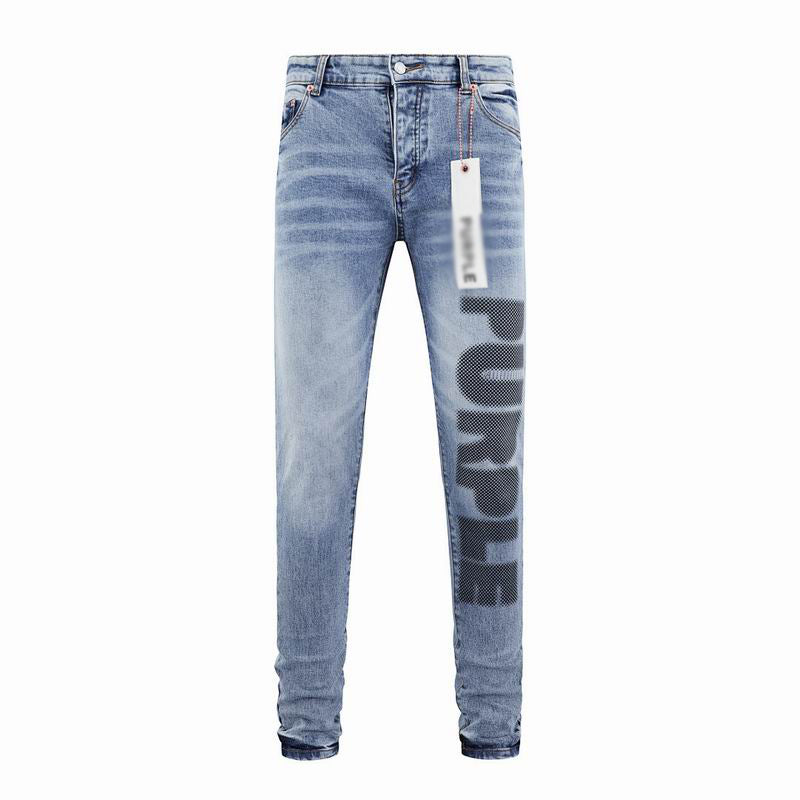 Men's Purple Vintage Distressed Stretch Denim Jeans Size:30-38 (27)