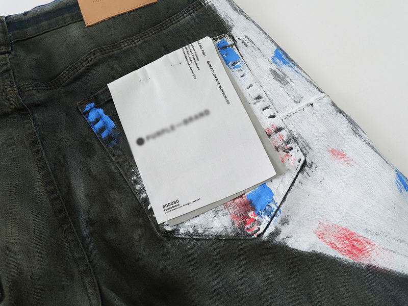 Men's Purple Vintage Distressed Stretch Denim Jeans Size:30-38 (26)