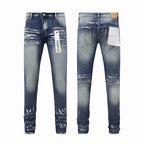 Men's Purple Vintage Distressed Stretch Denim Jeans Size:30-38 (24)