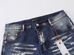 Men's Purple Vintage Distressed Stretch Denim Jeans Size:30-38 (24)