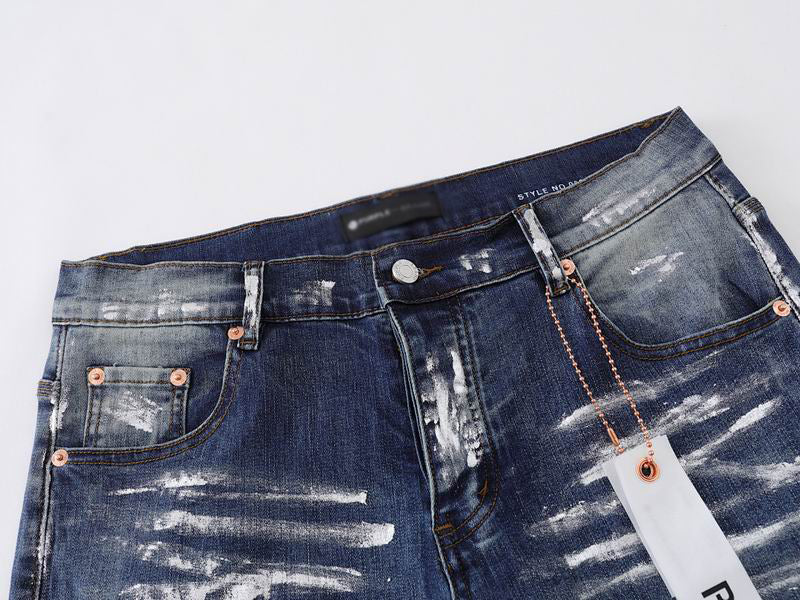 Men's Purple Vintage Distressed Stretch Denim Jeans Size:30-38 (24)