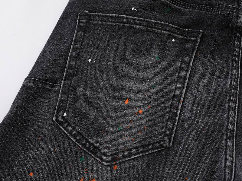 Men's Purple Vintage Distressed Stretch Denim Jeans Size:30-38 (23)