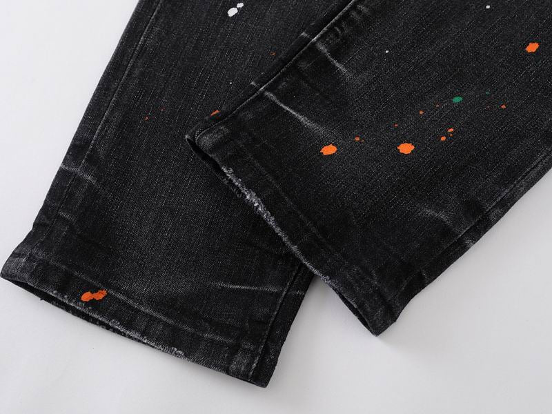 Men's Purple Vintage Distressed Stretch Denim Jeans Size:30-38 (23)