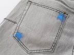 Men's Purple Vintage Distressed Stretch Denim Jeans Size:30-38 (22)