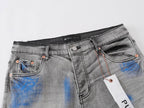 Men's Purple Vintage Distressed Stretch Denim Jeans Size:30-38 (22)
