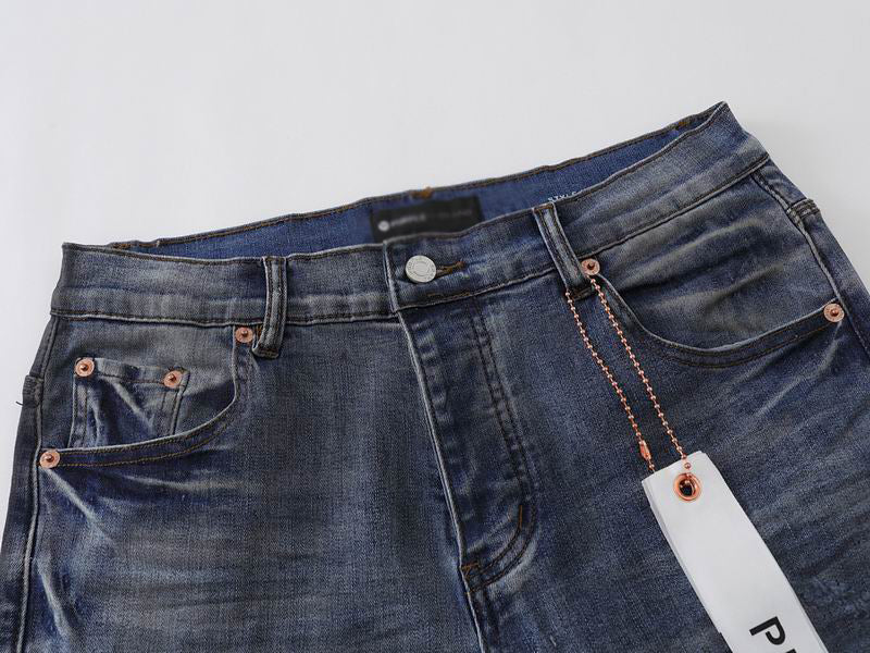 Men's Purple Vintage Distressed Stretch Denim Jeans Size:30-38 (21)