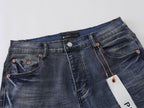 Men's Purple Vintage Distressed Stretch Denim Jeans Size:30-38 (21)