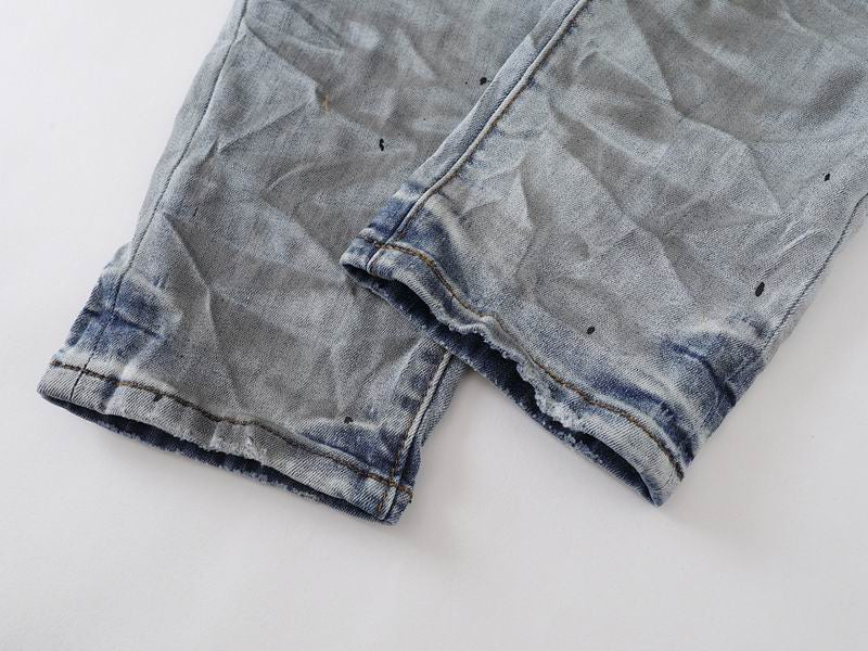 Men's Purple Vintage Distressed Stretch Denim Jeans Size:30-38 (21)