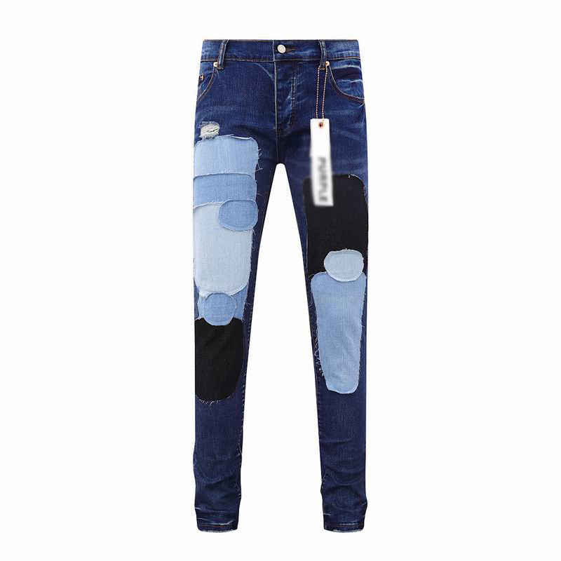 Men's Purple Vintage Distressed Stretch Denim Jeans Size:30-38 (20)