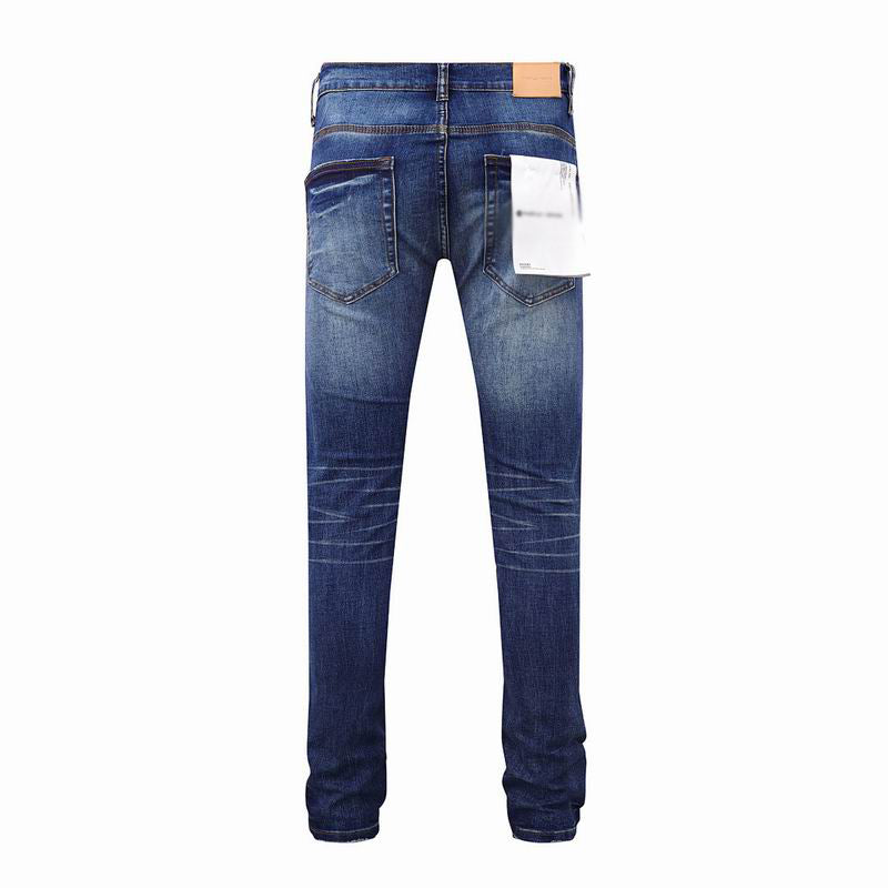 Men's Purple Vintage Distressed Stretch Denim Jeans Size:30-38 (20)