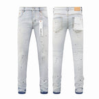 Men's Purple Vintage Distressed Stretch Denim Jeans Size:30-38 (18)