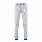 Men's Purple Vintage Distressed Stretch Denim Jeans Size:30-38 (18)