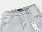 Men's Purple Vintage Distressed Stretch Denim Jeans Size:30-38 (18)
