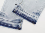 Men's Purple Vintage Distressed Stretch Denim Jeans Size:30-38 (18)